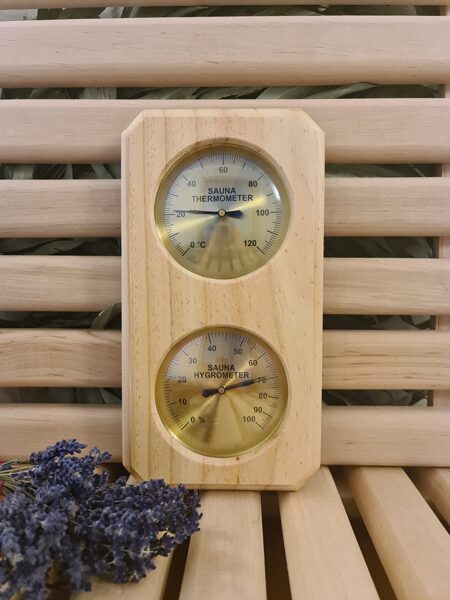 Double Sauna Wooden Hygrothermograph Thermometer Hygrometer Sauna Room Accessory