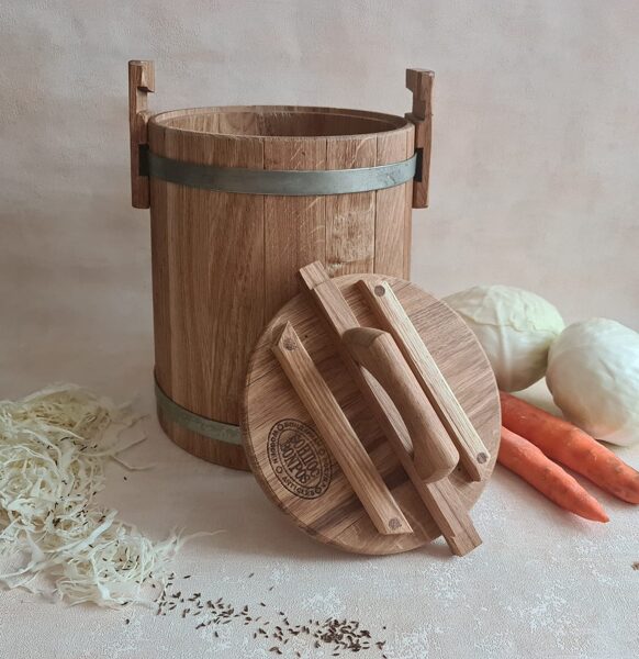 "Wooden Fermentation Crock, Oak Barrel for Pickling 3L to 80L"