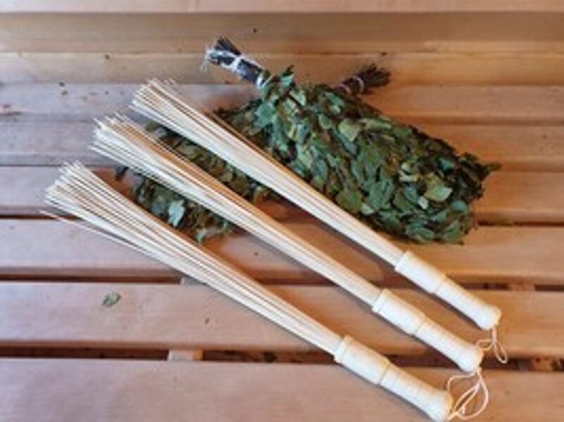 Sauna Bamboo massage broom 3 pieces. Natural 100%