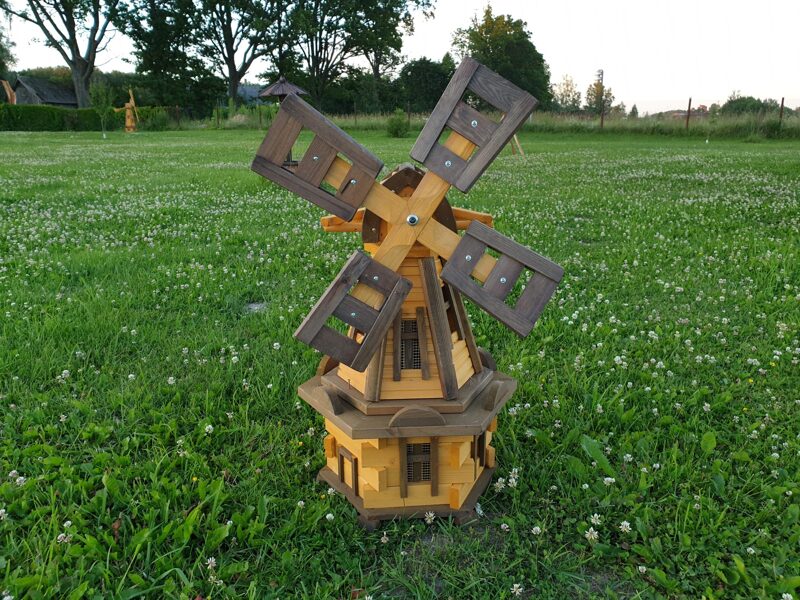 Garden decor wooden windmill Light color