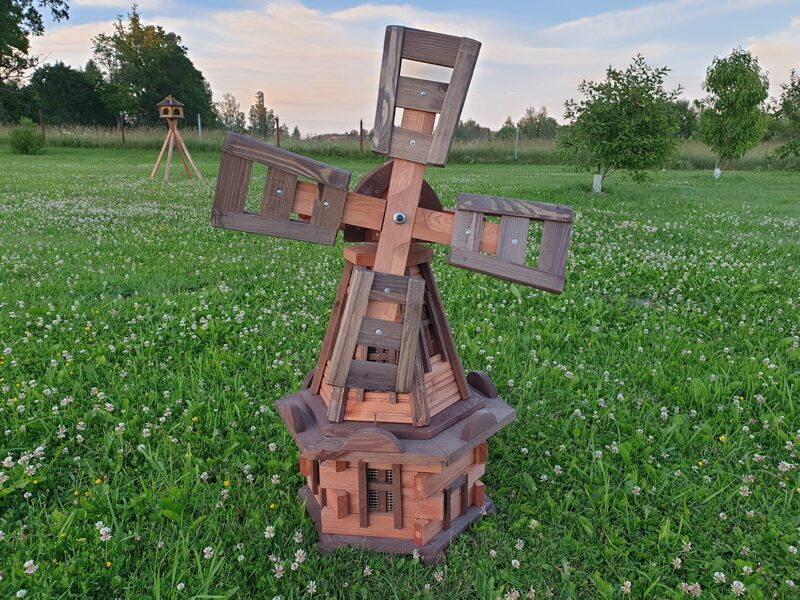 Garden decor wooden windmill Dark color