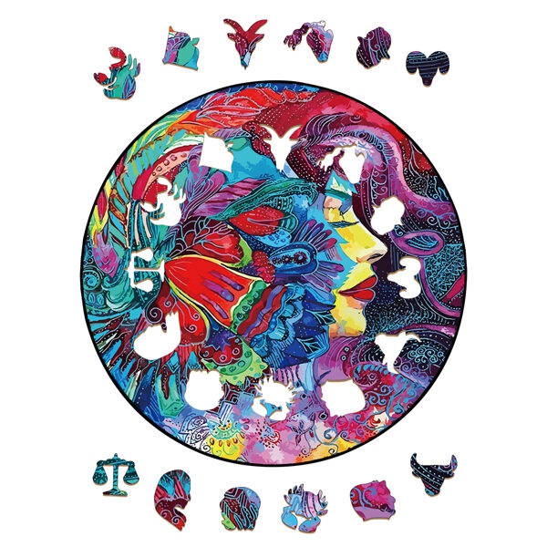 "Colorful Wooden Jigsaw Puzzle in Gift Box – Unique Fun"