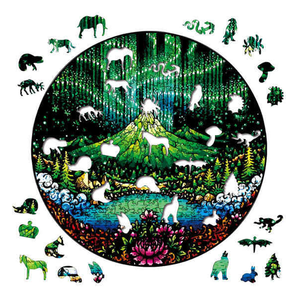 "Colorful Jigsaw Puzzle in Wood Box – Family Fun Game"