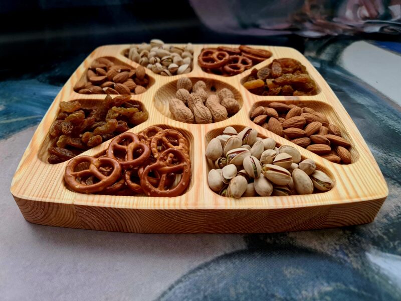 Wooden Snack Plate. Wooden serving plate.