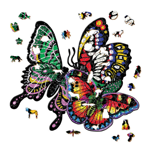 "Colorful Jigsaw Puzzle in Wooden Box – Fun Family Game"